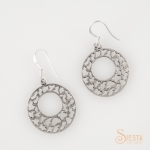 Sterling Silver Offset Circle Earrings on Hook
